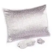 Gorgeous Satin Sleep Set With Pillowcase Sleep Mask Scrunchie Leopard Pack of 3