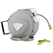 Greenfingers Water Hose Reel 30M Retractable Garden Brass Spray Gun Auto New