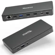 Plugable USB C Docking Station Dual Monitor 2 HDMI Ports, Power Delivery Dock,