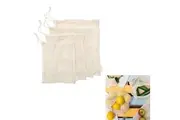 J Elliot Home Lemonade Karma Set of 4 Cotton Eco-Friendly Natural Mesh Storage Bag Set