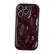 Caseative for iPhone 13 Pro Case, Water Ripple Wave Meteorite Bubble Wine Red