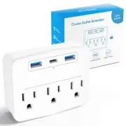 Cruise Power Strip Foldable Plug Non Surge Protector with USB C Outlets 3.4A ...