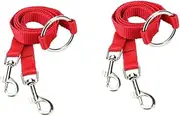 Ipetboom 2pcs Rope Adjustable Leash Leashes Extending Nylon Pet Double-Ended Dogs Double Walk Traction No- Coupler Training Pets Dual Belt for Small Puppy Control Walking Cats Black