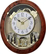 (New!) Rhythm Woodgrain Stars Motion Clock 4MH843WS23