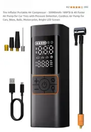 Tire Inflator Portable Air Compressor - 20000mAh 180PSI & 4X Faster Air Pump for