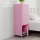 [特價]【藤立方】組合3格收納置物櫃(3門板+附輪)-粉紅色-DIY