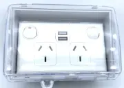 USB Fast Charge Weatherproof DOUBLE POLE External Double Power Point D GPO IP66
