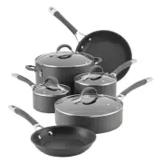 Circulon Radiance 10-Piece Hard-Anodized Aluminum Nonstick Cookware Set in Gray