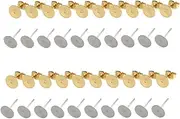 Ipetboom 400Pcs Earring Back Stopping Iron Posts with Flat Pad Safety Plugs Jewelry Accessories for Women Silver