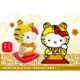 日本限定款ASUNARO福寅虎年2022新年開運Hello Kitty招財貓凱蒂貓存錢筒26842(木刻質感)