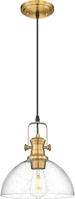 Farmhouse Pendant Lights Kitchen Island, 10.5" w/ Clear Seeded Glass Shade