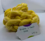 Hand Dyed Wool Roving Polwarth x Tencel Blend Shades of Yellow