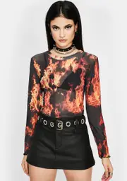 Fire Me Up Mesh Top