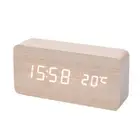 Wooden Digital Alarm Clock, LED Alarm Clock with Temperature Desk Clocks6773