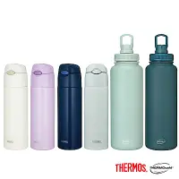 在飛比找Yahoo奇摩購物中心優惠-【獨家1+1組】THERMOS 膳魔師 不鏽鋼吸管真空保冷瓶