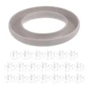 Silicone Bobbin Ring Holder and 20 Plastic Bobbins Set, Beige & Transparent