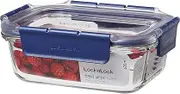 LocknLock Top Class Glass w/ Tritan Lid Rectangular - 630ml | Durable Borosilicate Glass | Thermal Shock Resistant | Airtight & Leak-Proof | Oven, Microwave & Freezer Safe | 4-Side Locking System