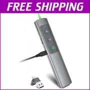 Metallic Presentation Clicker with Bright Green Laser & 100ft Wireless Range