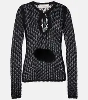 [Blumarine] Blumarine Open-knit top AU 16 black