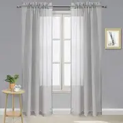 Sheer Curtains Semi Transparent Voile Rod Pocket 42"W x 72"L (Pack of 2) Grey