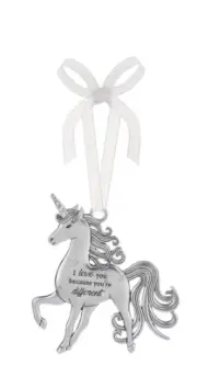 GANZ UNICORN I LOVE YOU BECAUSE YOU ARE DIFFERENT ORNAMENT
