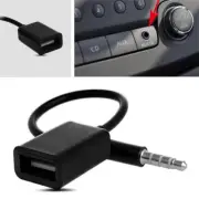 3.5mm Male AUX Audio Plug Jack to USB 2.0 Female Converter Cable Cord Car Ml-~-