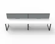 RAPIDLINE DELUXE LOOP LEG WORKSTATION With Screen 2 Person Single Sided W1800 x D750 x H730mm (per user) White Top Black Frame