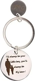 [WOFASHPURET] Father's Day Stainless Steel Keychain for Dad Compact Bag Pendant Key Ring Decoration for Dad Lightweight Durable Design for Purses Backpacks