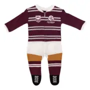 NRL Manly Sea Eagles Baby Zippered Footysuit / Romper - Sizes 000 - 1