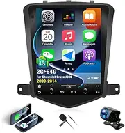 [2+64G Android 13] Car Radio Stereo for Chevrolet Chevy Cruze J300 2009-2014 with Wireless CarPlay&Android Auto/Mirror Link, 9.7 Inch Bluetooth Touch Screen FM/RDS GPS Navi WiFi SWC,Backup Camera+MIC