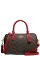 Coach Rowan Satchel Bag In Signature Canvas in Brown/ 1941 Red CH280