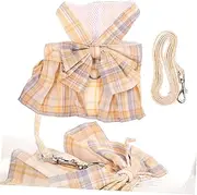 DRESSOOS Rabbit Harness Bunny Halter Small and Leash Bunny Leash Accessory Walking Soft Rabbits Straps Harness Small Pets Walking Rope Cat Vest Beige Polyester