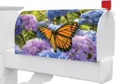 Monarch Butterfly Hydrangeas LARGE Magnetic Mailbox Cover Only