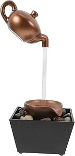 PAMINGONO Indoor Water Fountain Tabletop Decor Small Fountain USB-Powered Led Lights Zen Garden Accessory