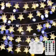 2 Pack Star String Lights Battery Operated, Total 60ft 120 LED Fairy Lights