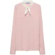[Prada] Prada Button-down Silk Shirt 40 IT PINK