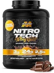 MuscleTech NitroTech Whey Gold, 100% Pure Whey Protein, Whey Isolate and Whey Peptides, Double Rich Chocolate, 5 Pounds