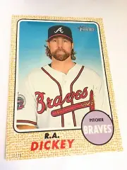 2017 Topps Heritage Jumbo 5x7 R.A. Dickey Braves 92 #’d 02/10 Gold