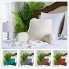 Solid Faux Fur Backrest Pillow Bed Cushion Support Reading Back Rest Arms Chair