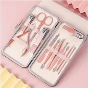 Set of 12 Travel Professional Manicure Pedicure Set Beauty Tool Stainless Steel Nail Clipper