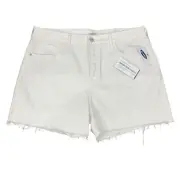 Old Navy Shorts Womens 16 White Denim Cut Off Secret Slim Pockets High Waisted