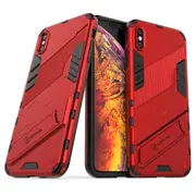 For iPhone Xs Max Shockproof Dual-Layer Stand Cover - Red