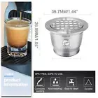 For Nespresso Steel Coffee Capsule, Refillable Reusable Pods Espresso X2T0