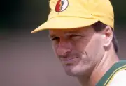 Steve Waugh of Australia during a practice session in the Benson H- Old Photo