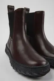 Ground MICHELIN Burgundy leather ankle boots for women