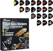 Sandian Golf Club Head Decal Stickers, 40 Pcs UV DTF Transfer Stickers, 20 Designs, Large & Medium Sizes