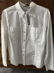 Chico’s NWT White Button Up Blouse Size 2 (12-14) Large