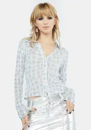 Picked Fresh Mesh Long Sleeve Top