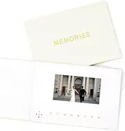 MEMORIES - GOLD FOIL | Luxury Linen Wedding Video Book, 5" IPS Display, 4GB Memory, Rechargeable Battery, Up to 3 Hours HD Video Storage, Wedding Keepsake