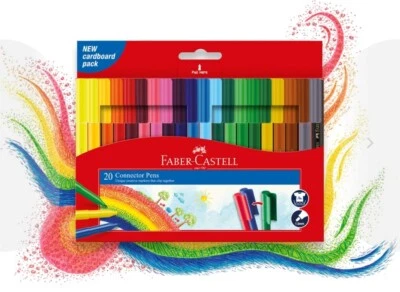 Faber Castell Connector Pens Textas Marker ChildSafe Washable Wallet of 20 Pens